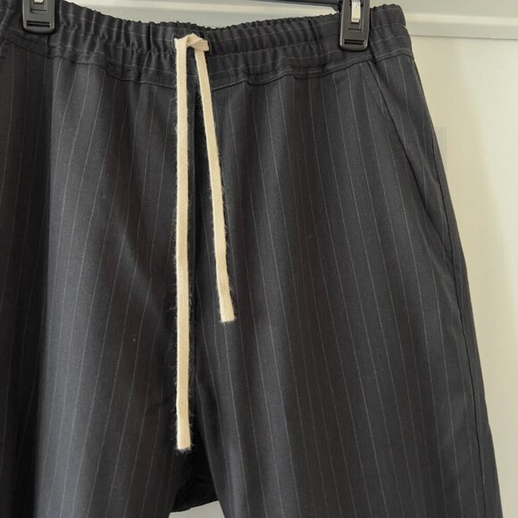Nili Lotan Striped Drop Crotch Trouser Size Medium Color Black Grey - Picture 2 of 6